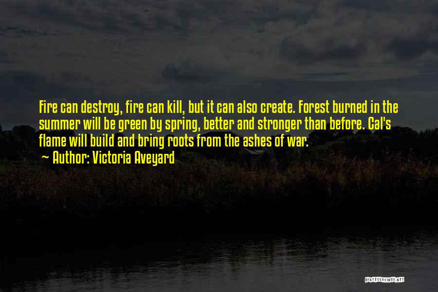 Victoria Aveyard Quotes: Fire Can Destroy, Fire Can Kill, But It Can Also Create. Forest Burned In The Summer Will Be Green By