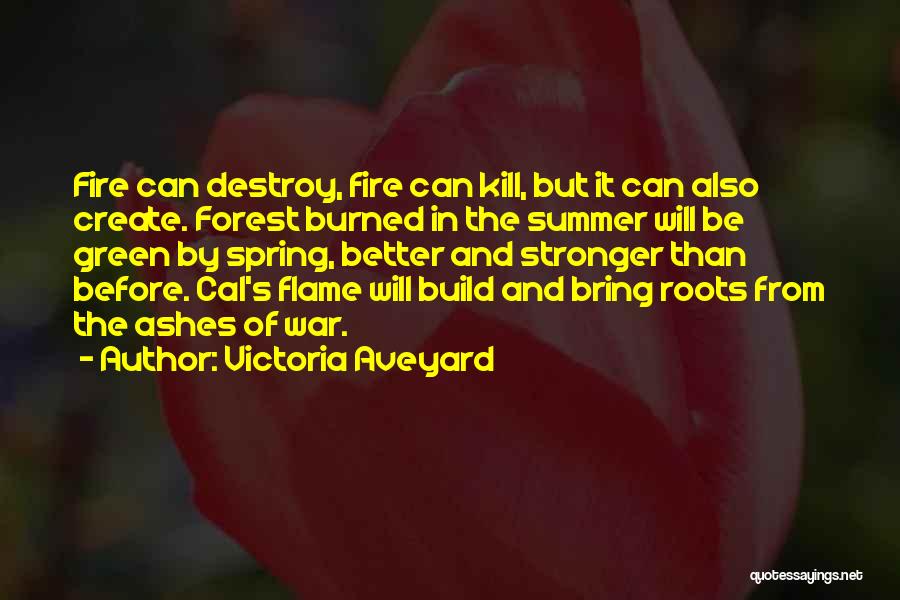 Victoria Aveyard Quotes: Fire Can Destroy, Fire Can Kill, But It Can Also Create. Forest Burned In The Summer Will Be Green By