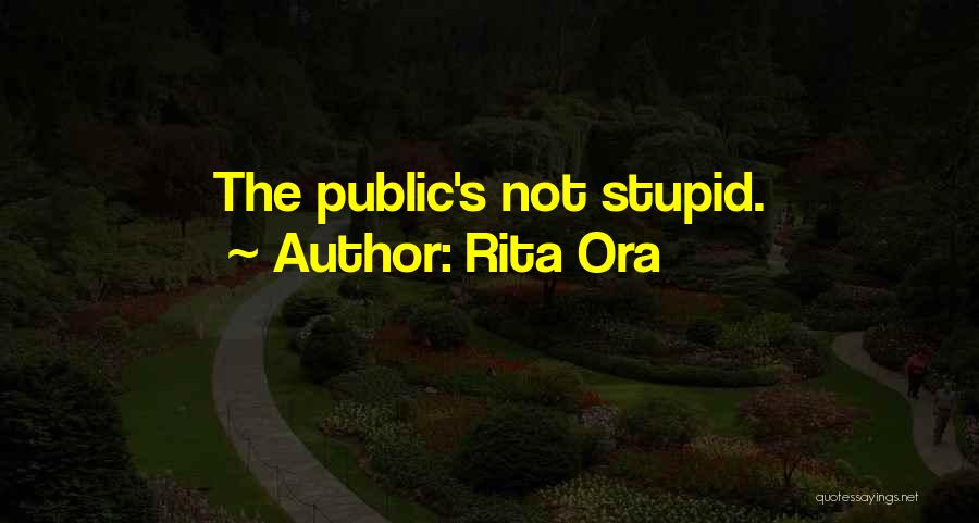 Rita Ora Quotes: The Public's Not Stupid.