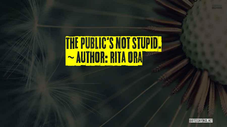 Rita Ora Quotes: The Public's Not Stupid.