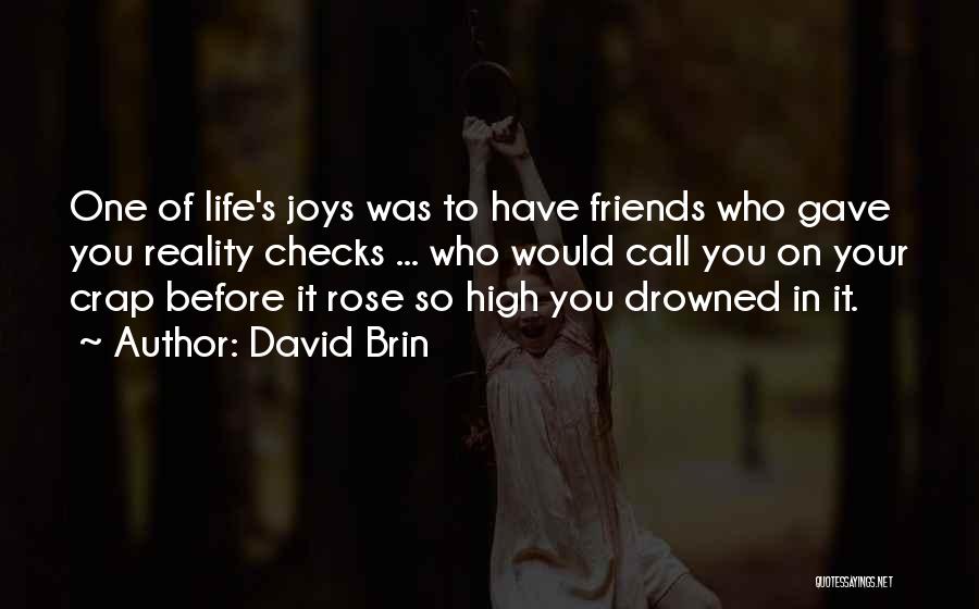 David Brin Quotes: One Of Life's Joys Was To Have Friends Who Gave You Reality Checks ... Who Would Call You On Your