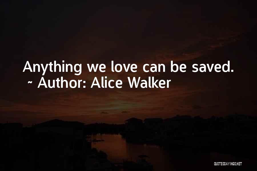 Alice Walker Quotes: Anything We Love Can Be Saved.