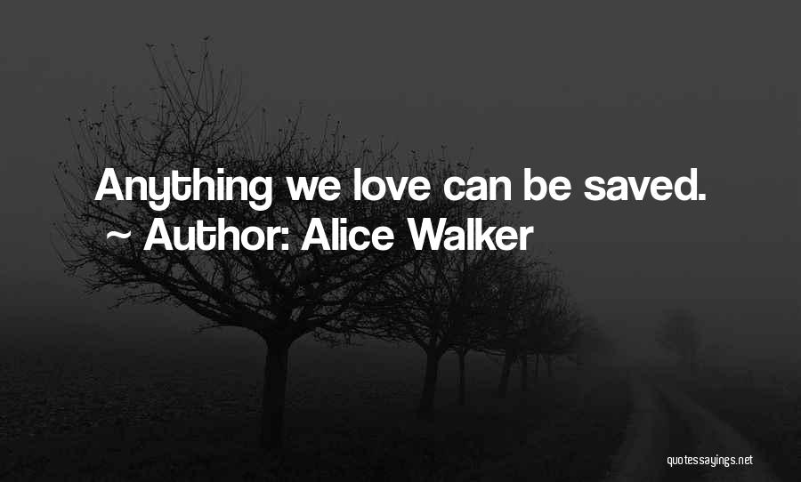 Alice Walker Quotes: Anything We Love Can Be Saved.