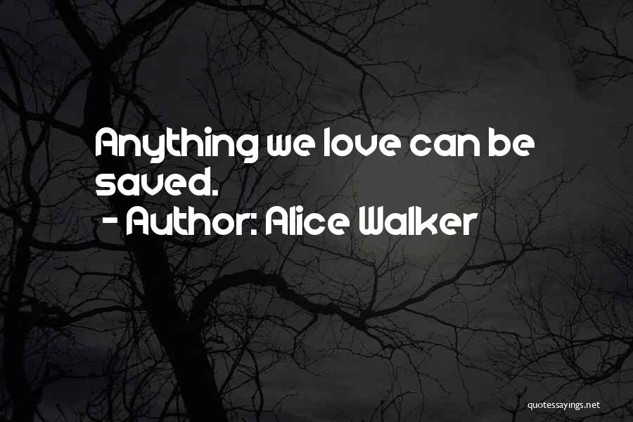 Alice Walker Quotes: Anything We Love Can Be Saved.