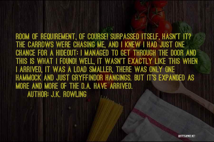 J.K. Rowling Quotes: Room Of Requirement, Of Course! Surpassed Itself, Hasn't It? The Carrows Were Chasing Me, And I Knew I Had Just