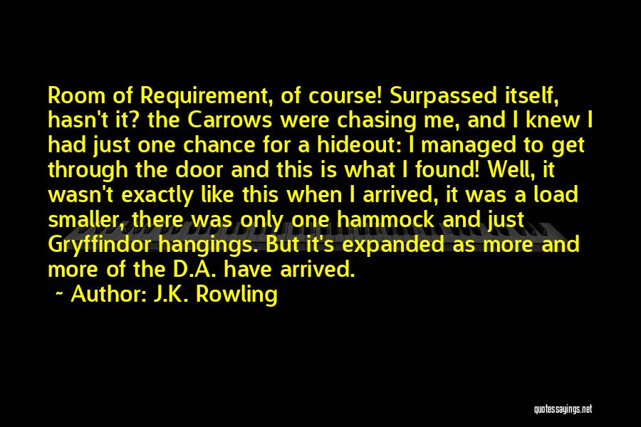 J.K. Rowling Quotes: Room Of Requirement, Of Course! Surpassed Itself, Hasn't It? The Carrows Were Chasing Me, And I Knew I Had Just