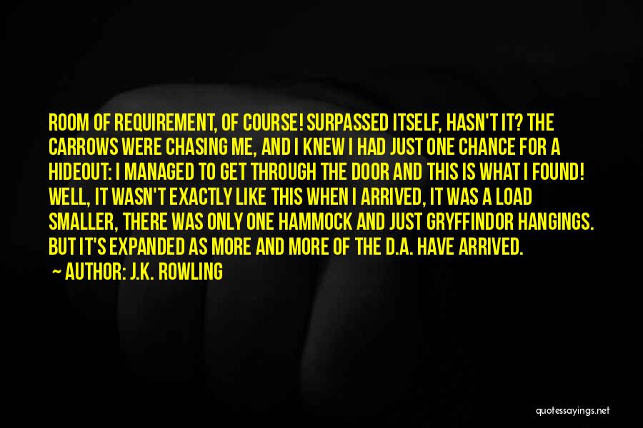 J.K. Rowling Quotes: Room Of Requirement, Of Course! Surpassed Itself, Hasn't It? The Carrows Were Chasing Me, And I Knew I Had Just