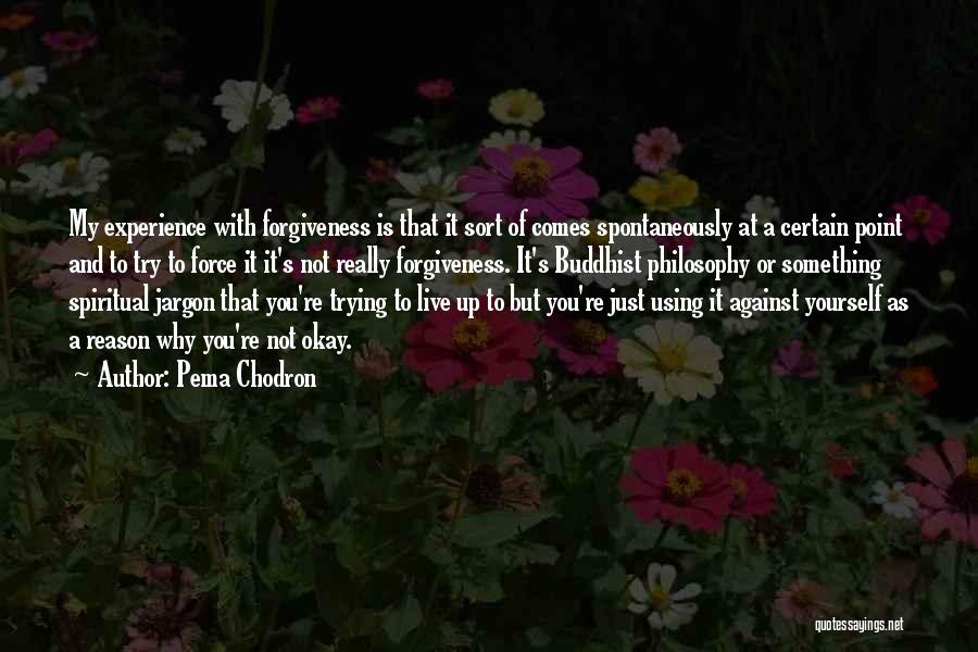 Pema Chodron Quotes: My Experience With Forgiveness Is That It Sort Of Comes Spontaneously At A Certain Point And To Try To Force