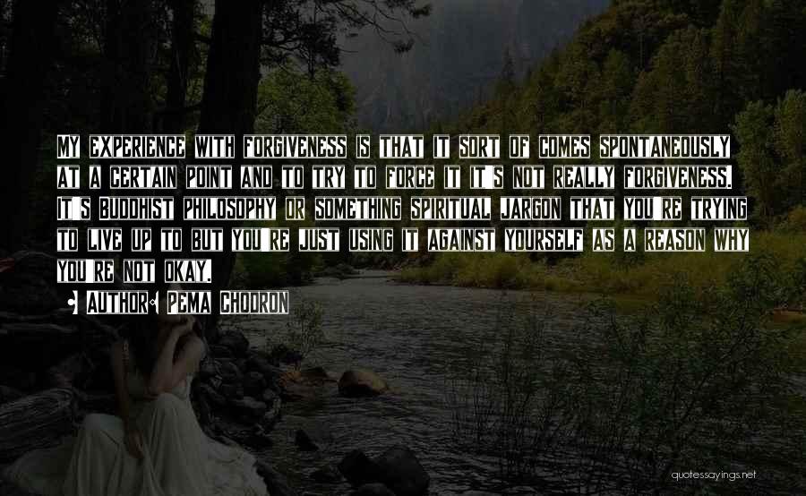 Pema Chodron Quotes: My Experience With Forgiveness Is That It Sort Of Comes Spontaneously At A Certain Point And To Try To Force