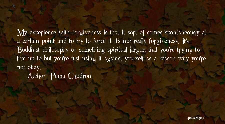 Pema Chodron Quotes: My Experience With Forgiveness Is That It Sort Of Comes Spontaneously At A Certain Point And To Try To Force