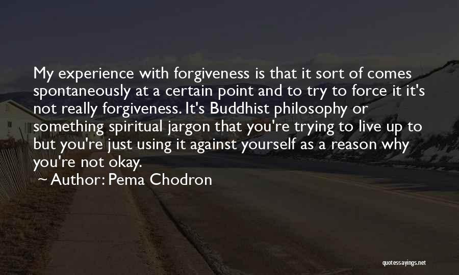 Pema Chodron Quotes: My Experience With Forgiveness Is That It Sort Of Comes Spontaneously At A Certain Point And To Try To Force