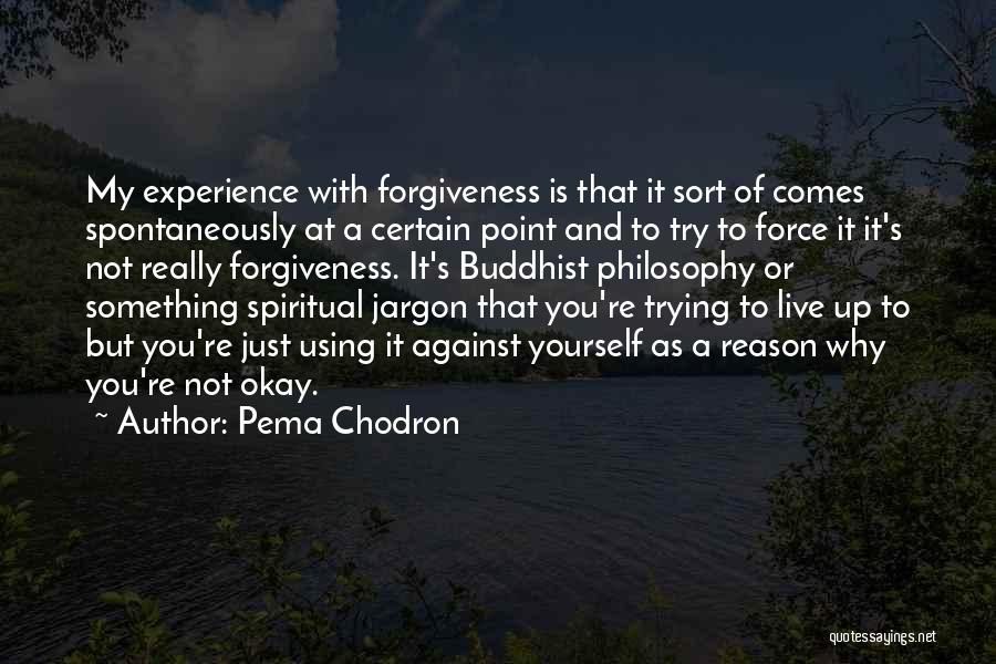 Pema Chodron Quotes: My Experience With Forgiveness Is That It Sort Of Comes Spontaneously At A Certain Point And To Try To Force