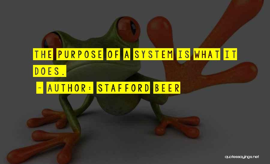 Stafford Beer Quotes: The Purpose Of A System Is What It Does.