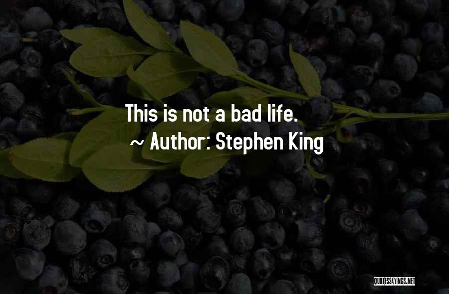 Stephen King Quotes: This Is Not A Bad Life.
