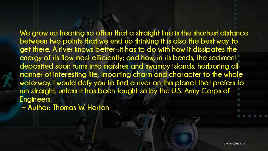 Thomas W. Horton Quotes: We Grow Up Hearing So Often That A Straight Line Is The Shortest Distance Between Two Points That We End