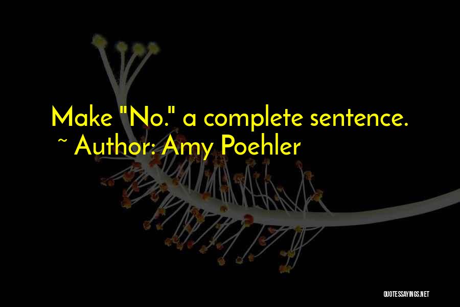 Amy Poehler Quotes: Make No. A Complete Sentence.