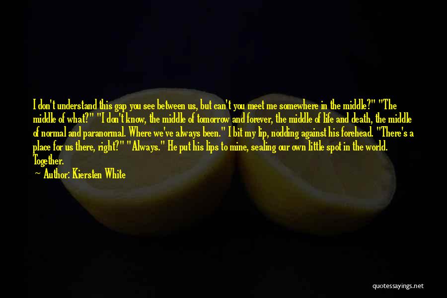 Kiersten White Quotes: I Don't Understand This Gap You See Between Us, But Can't You Meet Me Somewhere In The Middle? The Middle