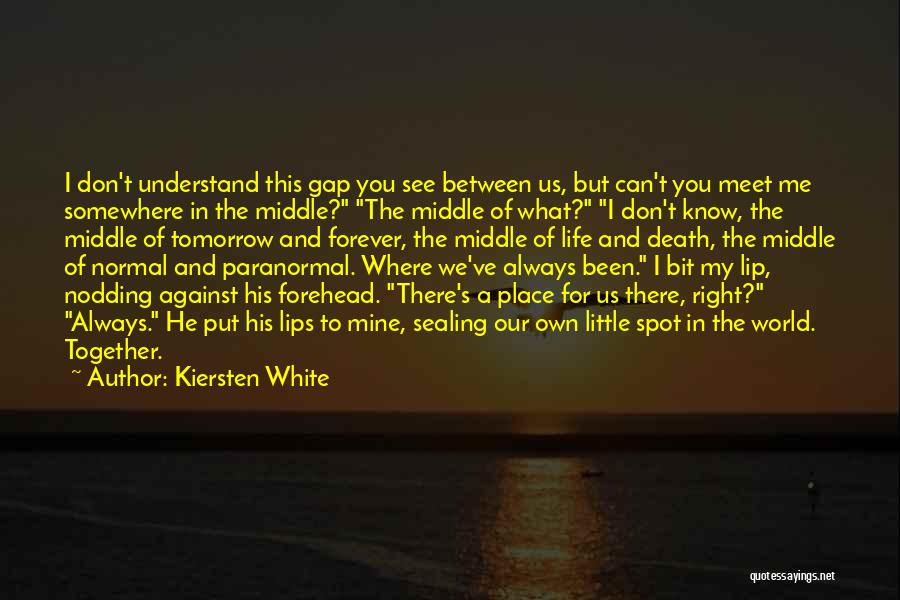 Kiersten White Quotes: I Don't Understand This Gap You See Between Us, But Can't You Meet Me Somewhere In The Middle? The Middle