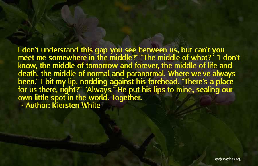 Kiersten White Quotes: I Don't Understand This Gap You See Between Us, But Can't You Meet Me Somewhere In The Middle? The Middle
