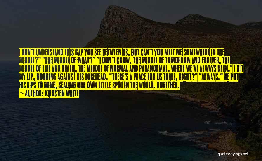 Kiersten White Quotes: I Don't Understand This Gap You See Between Us, But Can't You Meet Me Somewhere In The Middle? The Middle