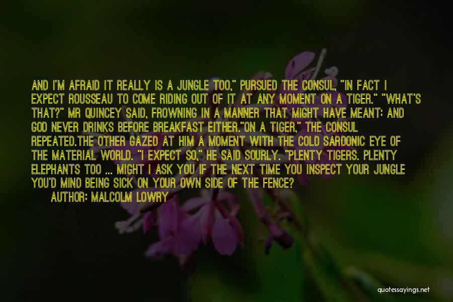 Malcolm Lowry Quotes: And I'm Afraid It Really Is A Jungle Too, Pursued The Consul, In Fact I Expect Rousseau To Come Riding