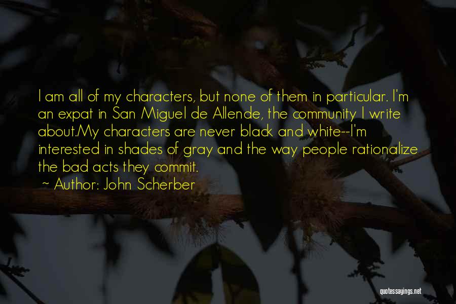 John Scherber Quotes: I Am All Of My Characters, But None Of Them In Particular. I'm An Expat In San Miguel De Allende,