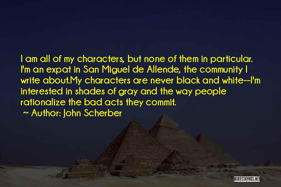 John Scherber Quotes: I Am All Of My Characters, But None Of Them In Particular. I'm An Expat In San Miguel De Allende,