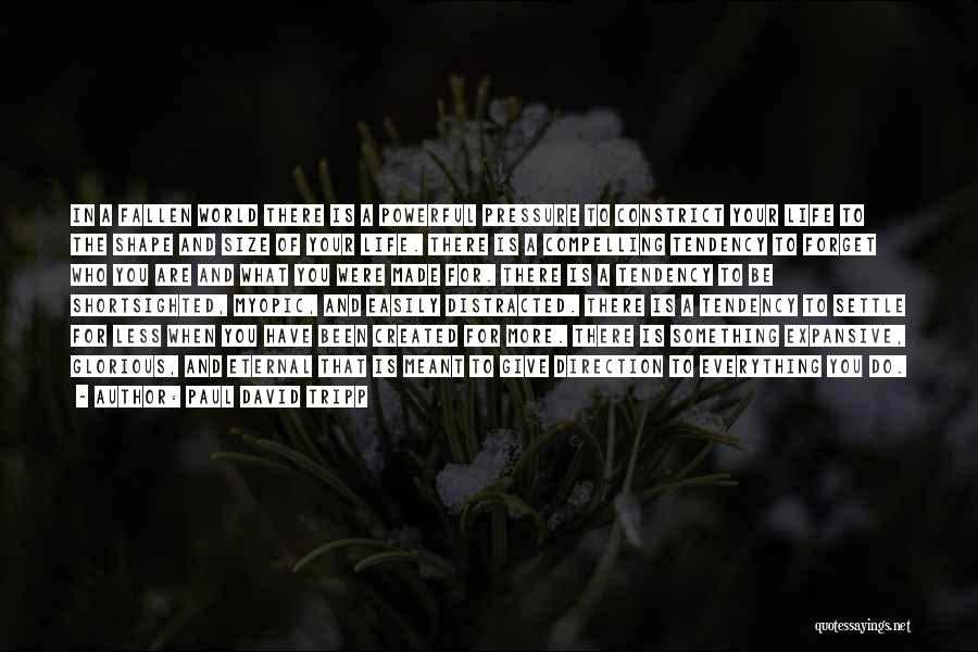 Paul David Tripp Quotes: In A Fallen World There Is A Powerful Pressure To Constrict Your Life To The Shape And Size Of Your