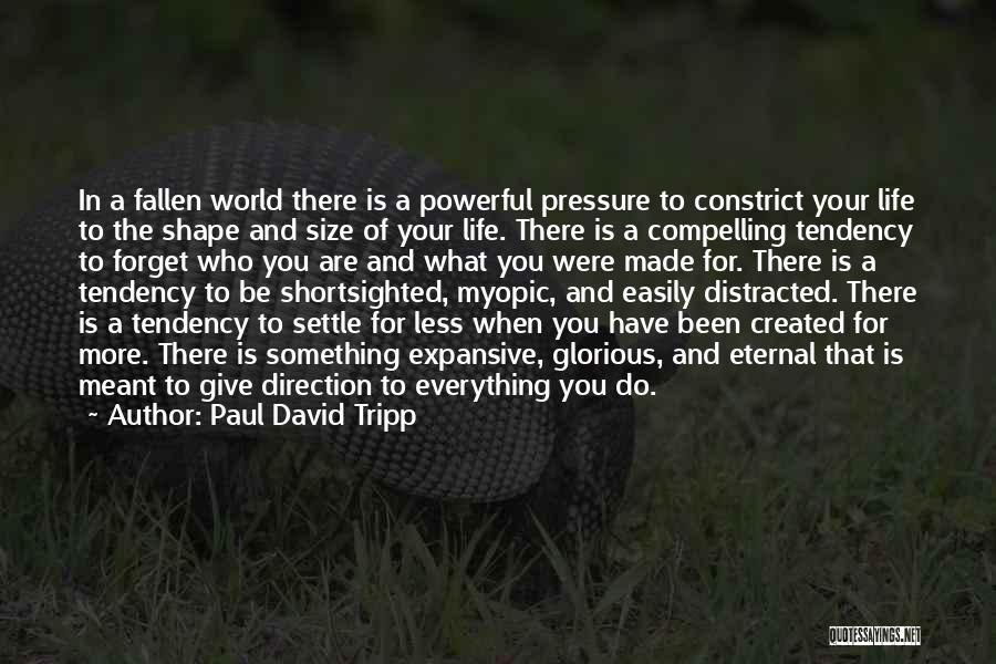 Paul David Tripp Quotes: In A Fallen World There Is A Powerful Pressure To Constrict Your Life To The Shape And Size Of Your