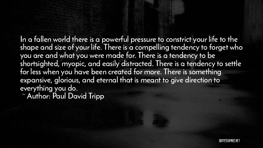 Paul David Tripp Quotes: In A Fallen World There Is A Powerful Pressure To Constrict Your Life To The Shape And Size Of Your