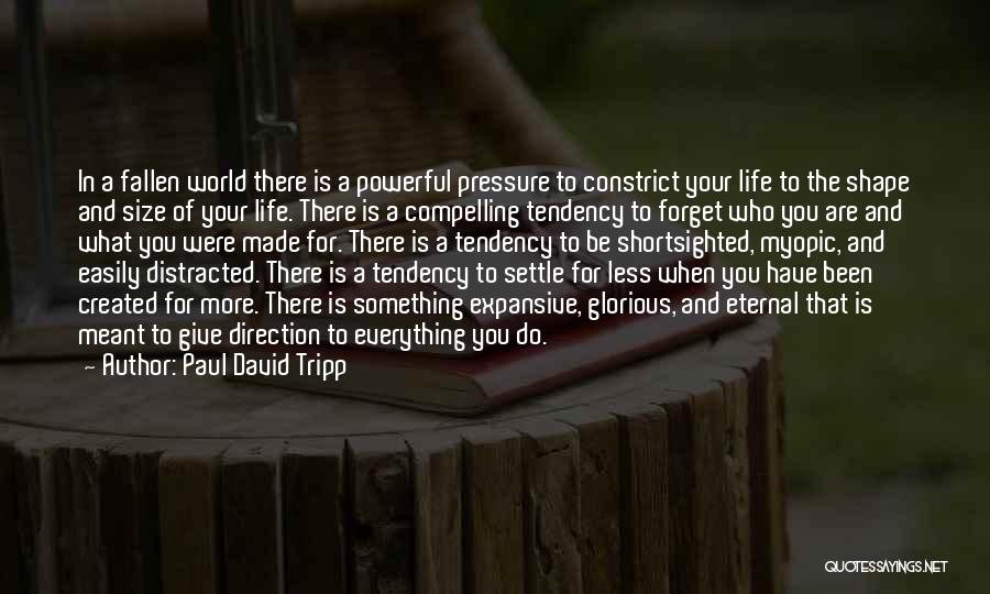 Paul David Tripp Quotes: In A Fallen World There Is A Powerful Pressure To Constrict Your Life To The Shape And Size Of Your