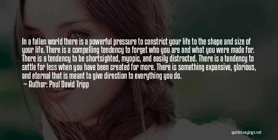 Paul David Tripp Quotes: In A Fallen World There Is A Powerful Pressure To Constrict Your Life To The Shape And Size Of Your