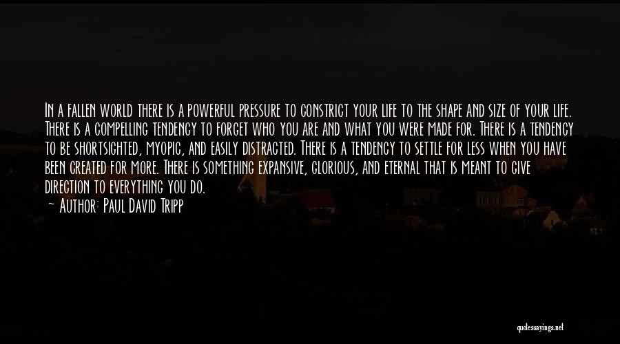 Paul David Tripp Quotes: In A Fallen World There Is A Powerful Pressure To Constrict Your Life To The Shape And Size Of Your