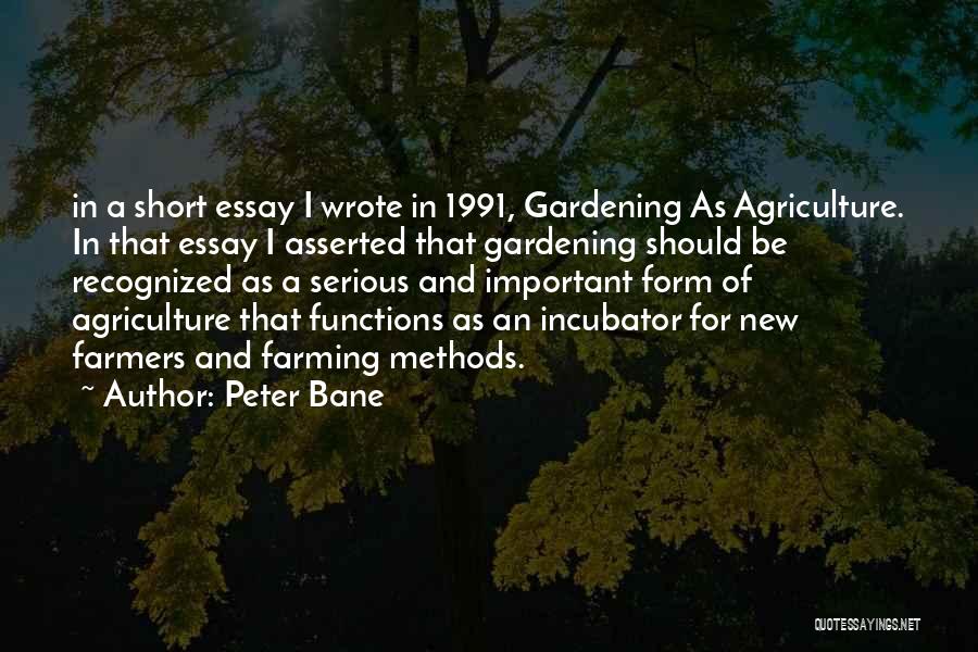 Peter Bane Quotes: In A Short Essay I Wrote In 1991, Gardening As Agriculture. In That Essay I Asserted That Gardening Should Be