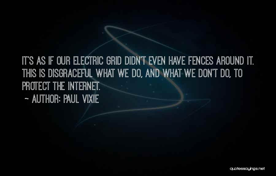 Paul Vixie Quotes: It's As If Our Electric Grid Didn't Even Have Fences Around It. This Is Disgraceful What We Do, And What