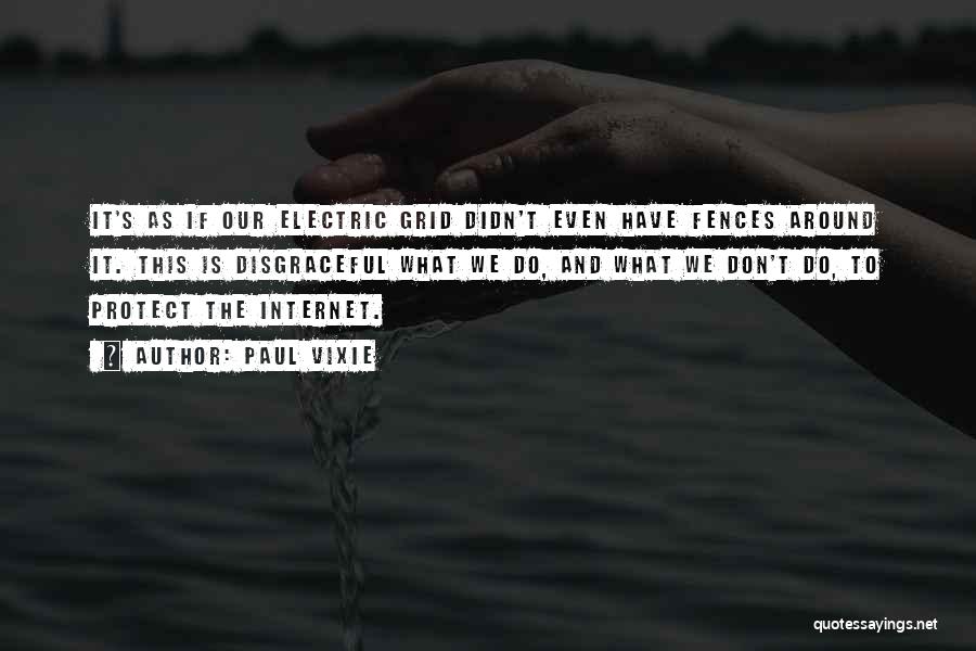 Paul Vixie Quotes: It's As If Our Electric Grid Didn't Even Have Fences Around It. This Is Disgraceful What We Do, And What