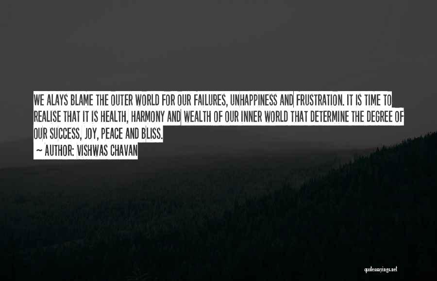 Vishwas Chavan Quotes: We Alays Blame The Outer World For Our Failures, Unhappiness And Frustration. It Is Time To Realise That It Is