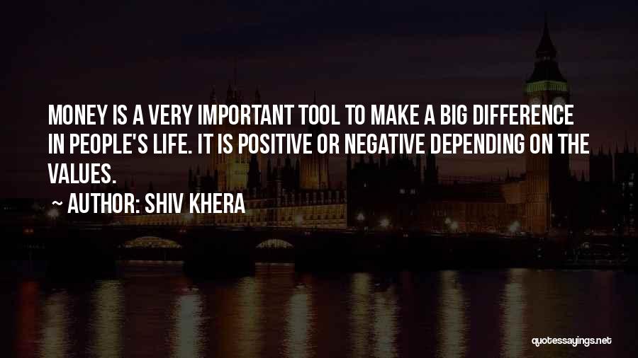 Shiv Khera Quotes: Money Is A Very Important Tool To Make A Big Difference In People's Life. It Is Positive Or Negative Depending