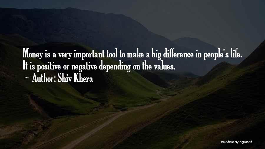 Shiv Khera Quotes: Money Is A Very Important Tool To Make A Big Difference In People's Life. It Is Positive Or Negative Depending