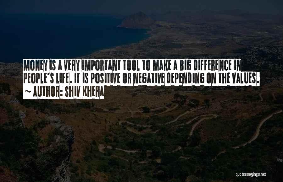 Shiv Khera Quotes: Money Is A Very Important Tool To Make A Big Difference In People's Life. It Is Positive Or Negative Depending