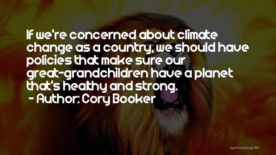 Cory Booker Quotes: If We're Concerned About Climate Change As A Country, We Should Have Policies That Make Sure Our Great-grandchildren Have A