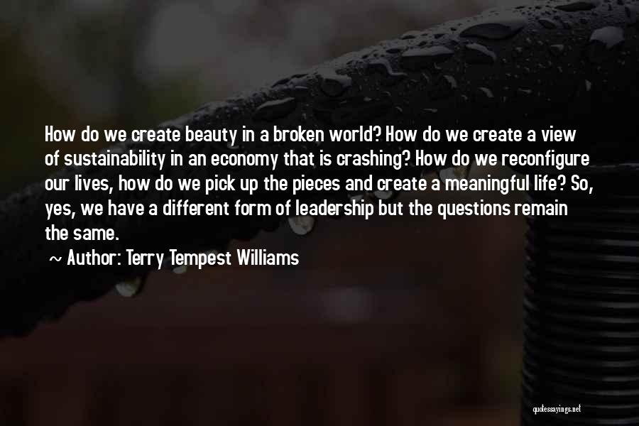 Terry Tempest Williams Quotes: How Do We Create Beauty In A Broken World? How Do We Create A View Of Sustainability In An Economy