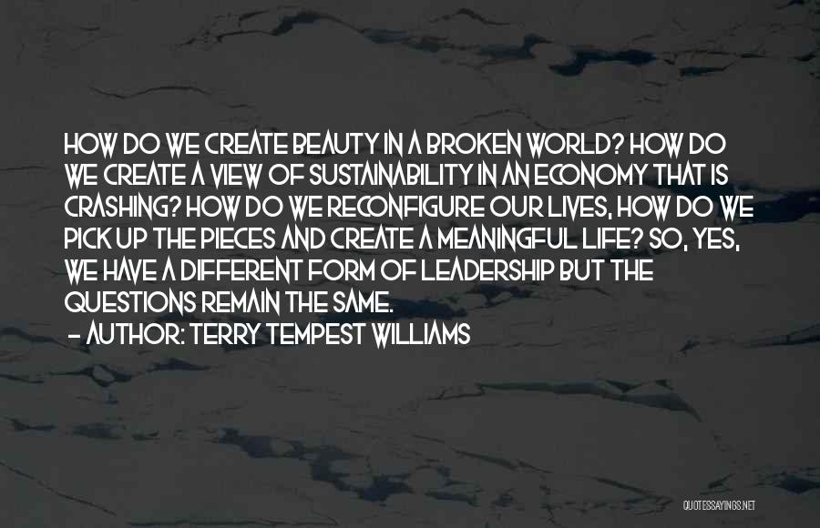 Terry Tempest Williams Quotes: How Do We Create Beauty In A Broken World? How Do We Create A View Of Sustainability In An Economy