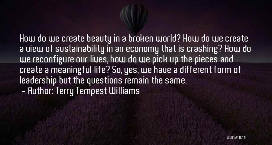 Terry Tempest Williams Quotes: How Do We Create Beauty In A Broken World? How Do We Create A View Of Sustainability In An Economy