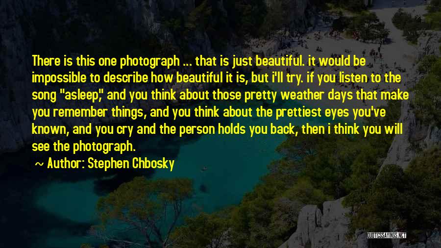 Stephen Chbosky Quotes: There Is This One Photograph ... That Is Just Beautiful. It Would Be Impossible To Describe How Beautiful It Is,