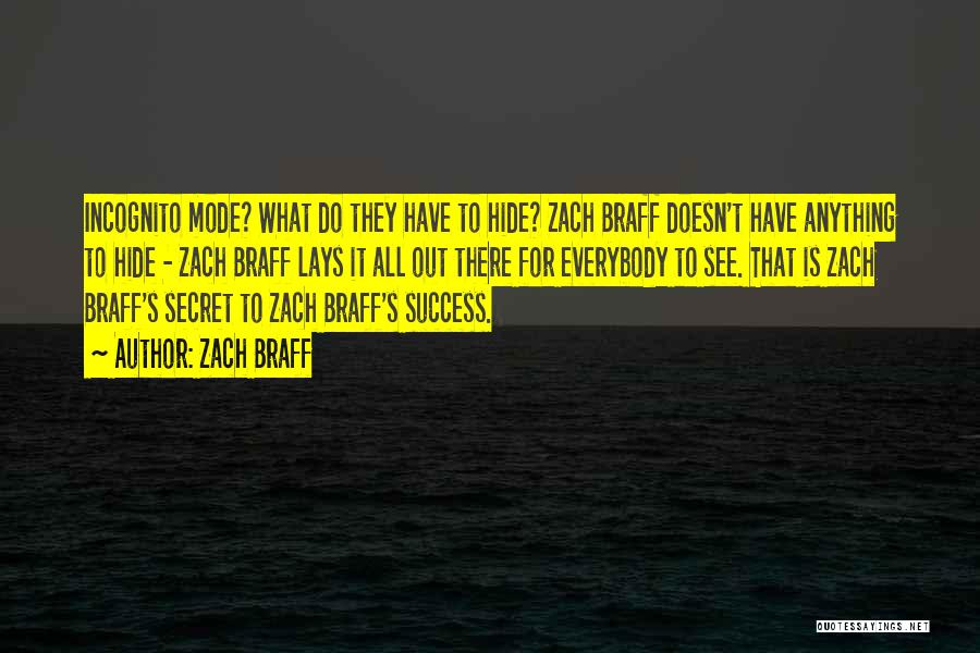 Zach Braff Quotes: Incognito Mode? What Do They Have To Hide? Zach Braff Doesn't Have Anything To Hide - Zach Braff Lays It