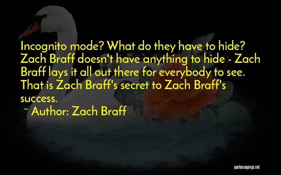 Zach Braff Quotes: Incognito Mode? What Do They Have To Hide? Zach Braff Doesn't Have Anything To Hide - Zach Braff Lays It