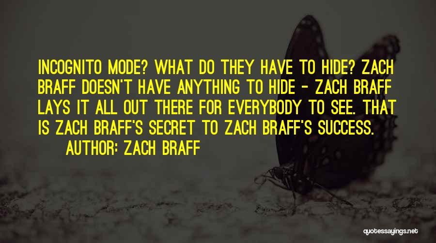 Zach Braff Quotes: Incognito Mode? What Do They Have To Hide? Zach Braff Doesn't Have Anything To Hide - Zach Braff Lays It