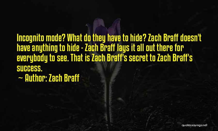 Zach Braff Quotes: Incognito Mode? What Do They Have To Hide? Zach Braff Doesn't Have Anything To Hide - Zach Braff Lays It