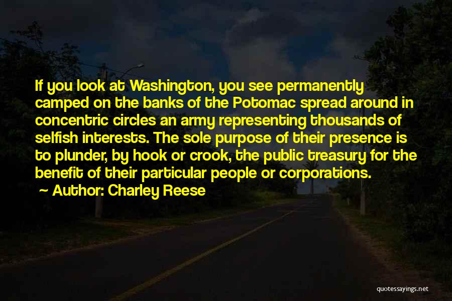 Charley Reese Quotes: If You Look At Washington, You See Permanently Camped On The Banks Of The Potomac Spread Around In Concentric Circles